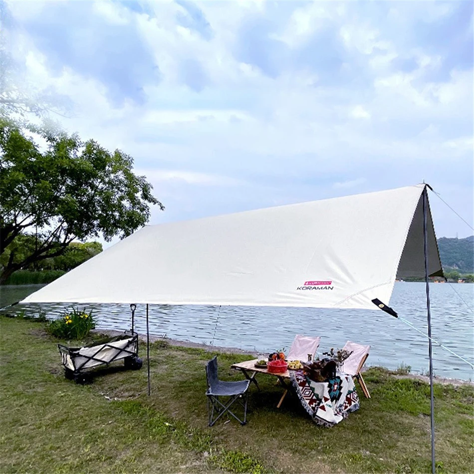 

Outdoor Camping Picnic BBQ Beach Sun Shelter 3x5m Canopy Awning Waterproof Oxford Cloth Shaded Ultralight Silver Coated Canopy