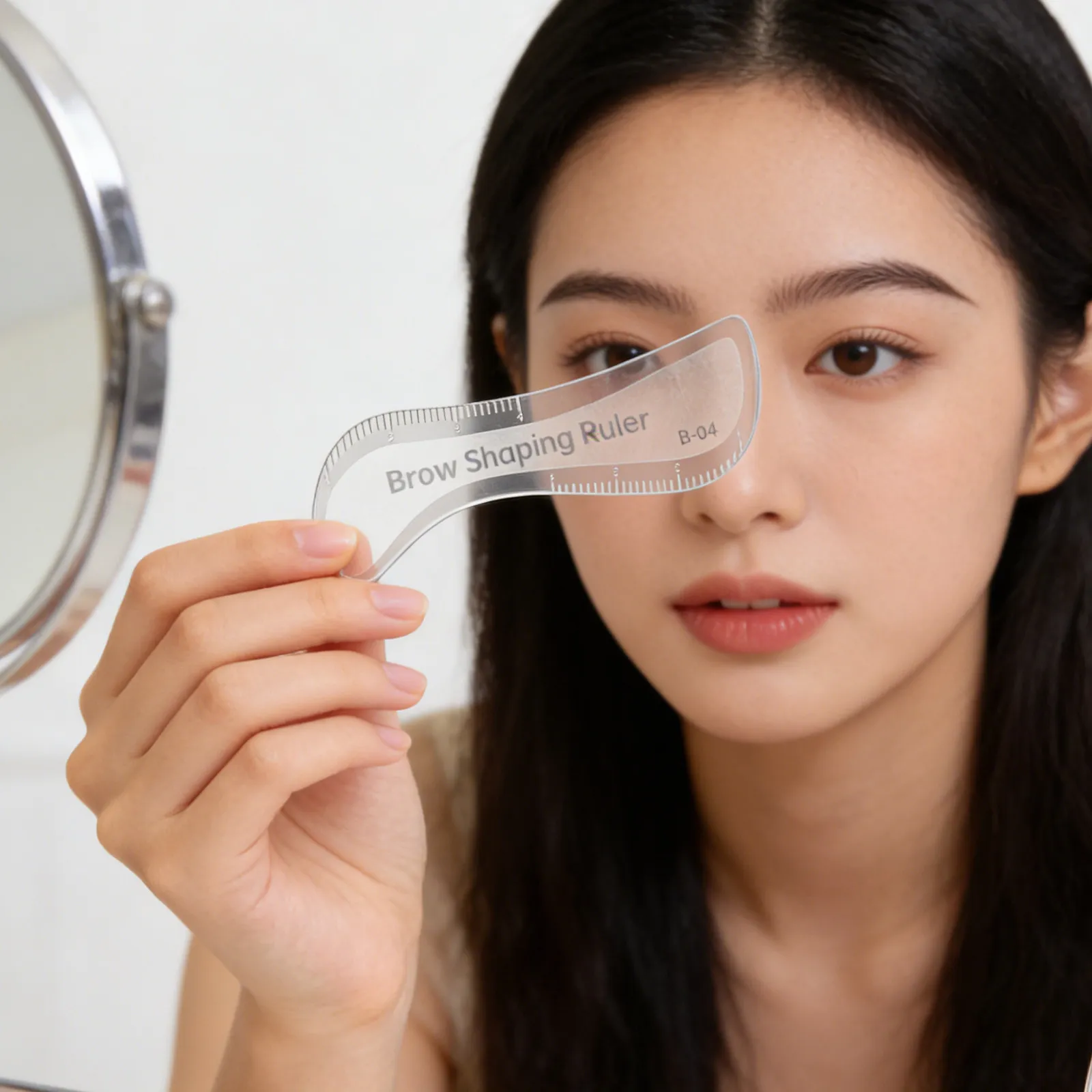 재사용 가능한 눈썹 스텐실 쉐이퍼, 컴팩트하고 가벼운 디자인, 정확한 눈썹 맵핑 룰러, 초보자를 위한 간편 눈썹 그리기 도구
