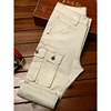 High end trendy jeans for men with multiple pockets slim fit straight leg elastic fashion elastic casual trendy motorcycle pants 1