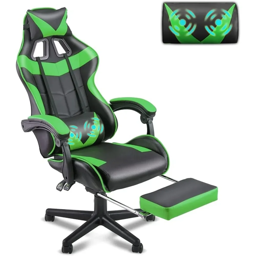 Ergonomic Game Chair With Adjustable Headrest and Lumbar Support(Jungle Green) Chaise Gaming Chairs Free Shipping Chair for Desk wiistar hdmi 2 0 splitter 4x1 switch switcher 4 in 1 out support 4k 2k 60hz hdcp 2 2 full hd 3d for blu ray dvd free shipping