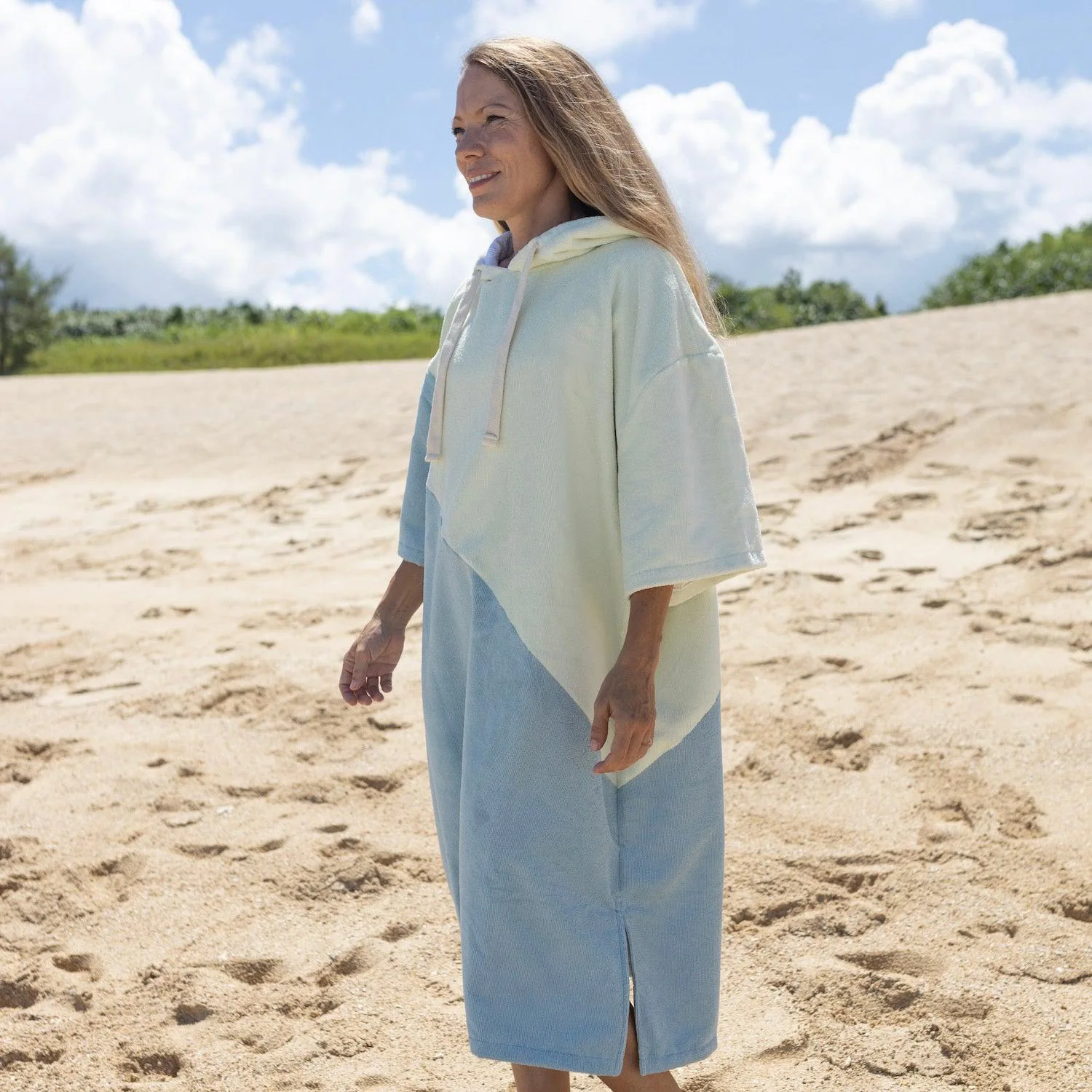 2022 women s quick drying cloak beach blouse changing bath towel bathrobe seaside cloak double sided velvet bathrobe blue Microfiber Wetsuit Changing Bathrobe Beach Poncho Towel Outdoor Sun Prontection Absorbent Quick Drying Hooded Beach Cape