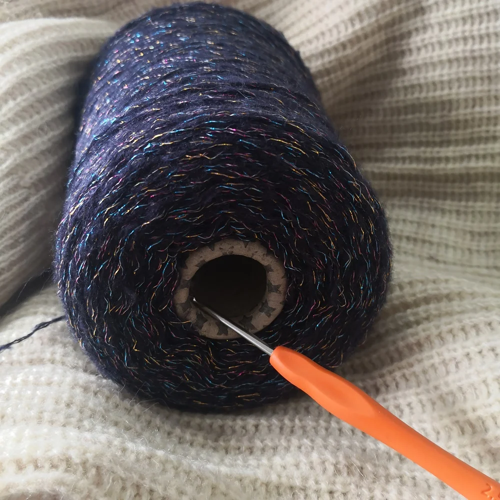 Filato di lana di seta Mohair per maglieria, filo all'uncinetto di