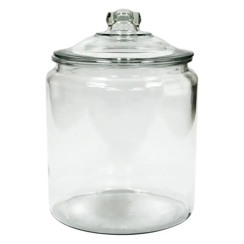 Glass Food Storage Jar Heritage Hill 2-Gal with Lid Organize Pantry Kitchen Essentials Candy Canning Crackers Storage Jar 3