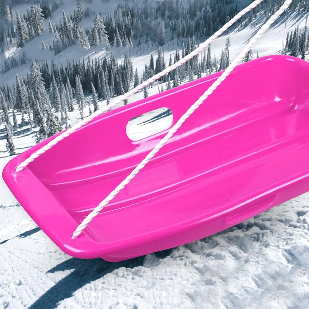 Plastic Snow Sled Sleigh Snow Speeder Sled With Pull Rope Toboggan Winter Sledge Kid Scooter For Winter Sport snow sledge snowboarding gear
