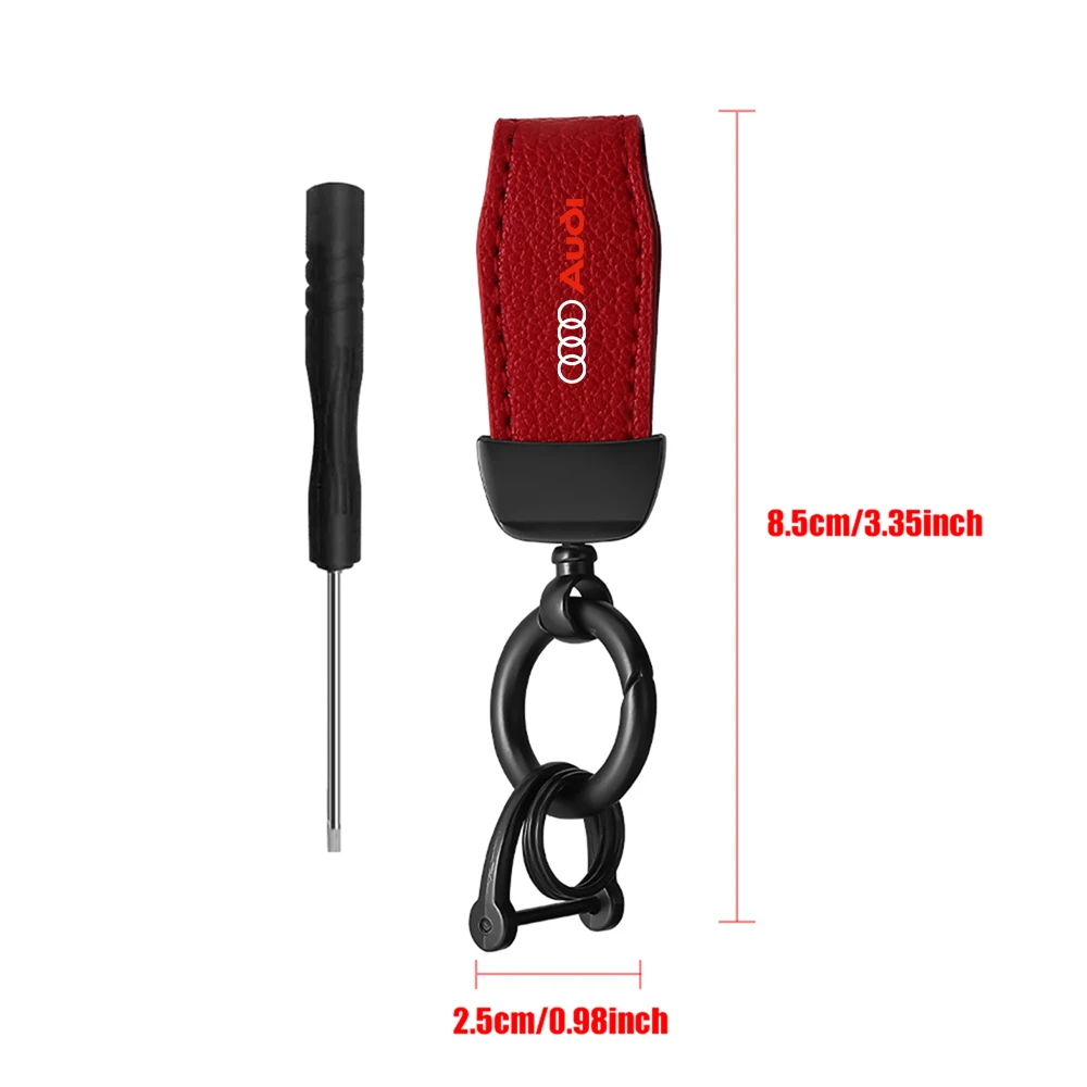 Car Keychain 1pc PU Leather Car Keychain Key Chain Key Rings For Audi Sline TT A1 A2 A3 A4 A8 B7 Q3 8P B6 3.0T A6L A8L Accessories