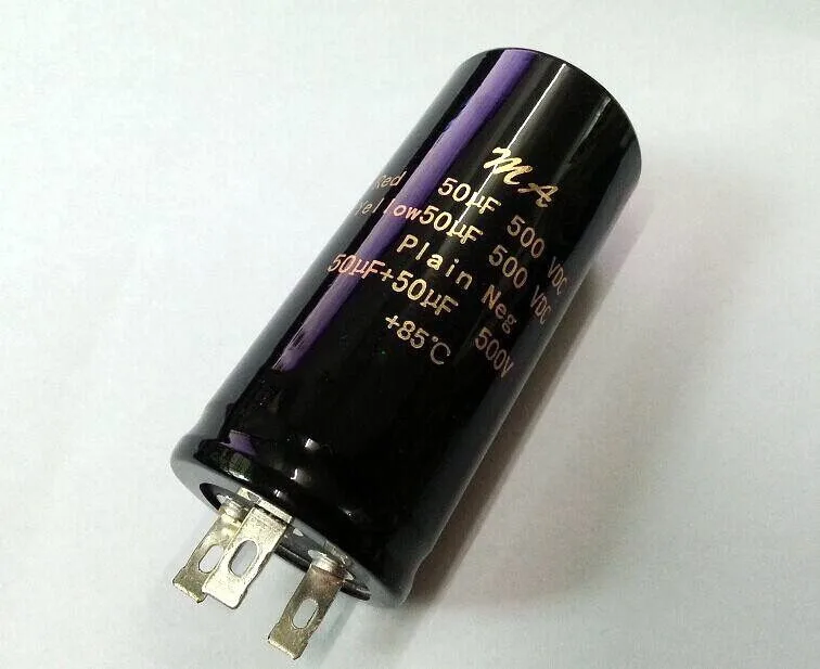 500V high voltage electrolyte aluminum capacitor 50UF +50UF guitar/HIFI power amplifier 75 * 34mm