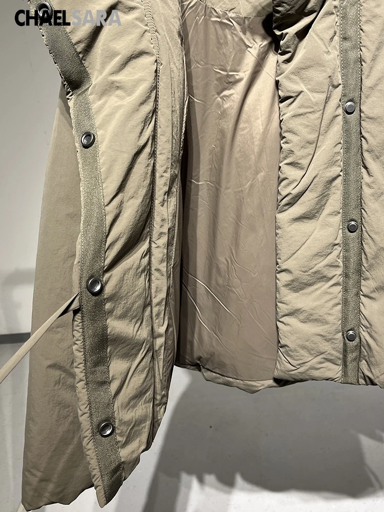 Stand Collar Padded Jacket Women's Casual Long Sleeve Loose Fitting Warm Coats 2026 Autumn Winter Female Outerwear