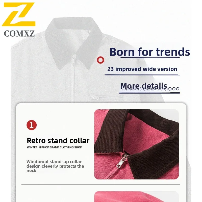 ​Men Retro Denim Jacket Autumn Korean Style Waterproof Windproof Casual Coat Vintage Loose Fit Streetwear Lightweight Outerwear