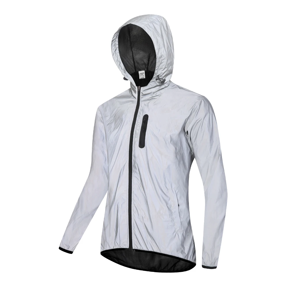 Chaqueta reflectante para la lluvia de ciclismo para hombre, a prueba de  viento, con cremallera completa, para la noche, seguro para la lluvia L  Soledad chaqueta de ciclismo reflectante