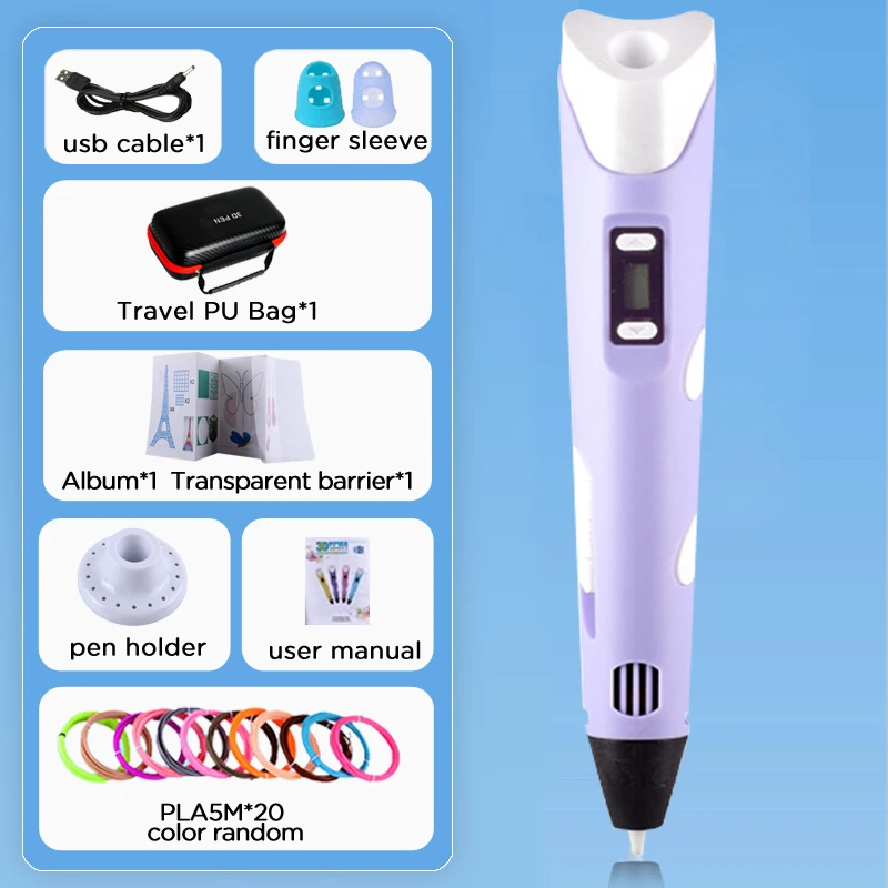 Children's 3D Drawing Pen with LCD Screen – Safe DIY Painting Toy and Creative Birthday Gift