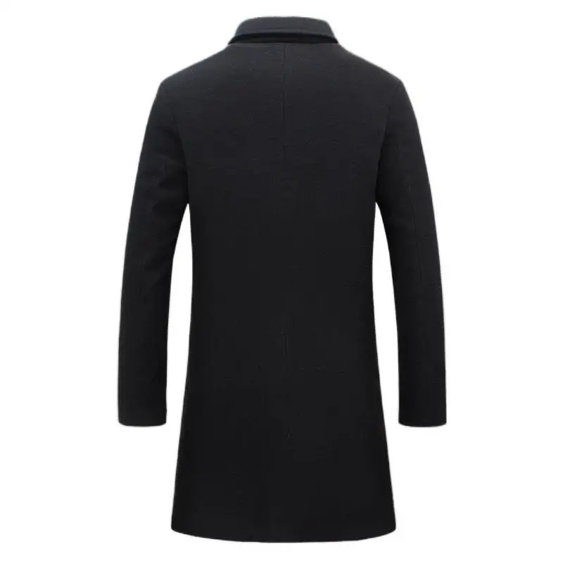 Men's Autumn and Winter New Wool Coat Coat Casual Solid Color High-quality Long Coat Slim Fit Fashion Large Windbreaker Coat