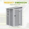 5' x 4' Resin Weather Resistant Outdoor Storage Shed with Floor for Garden,Backyard,Pool Tool, Light Grey 6