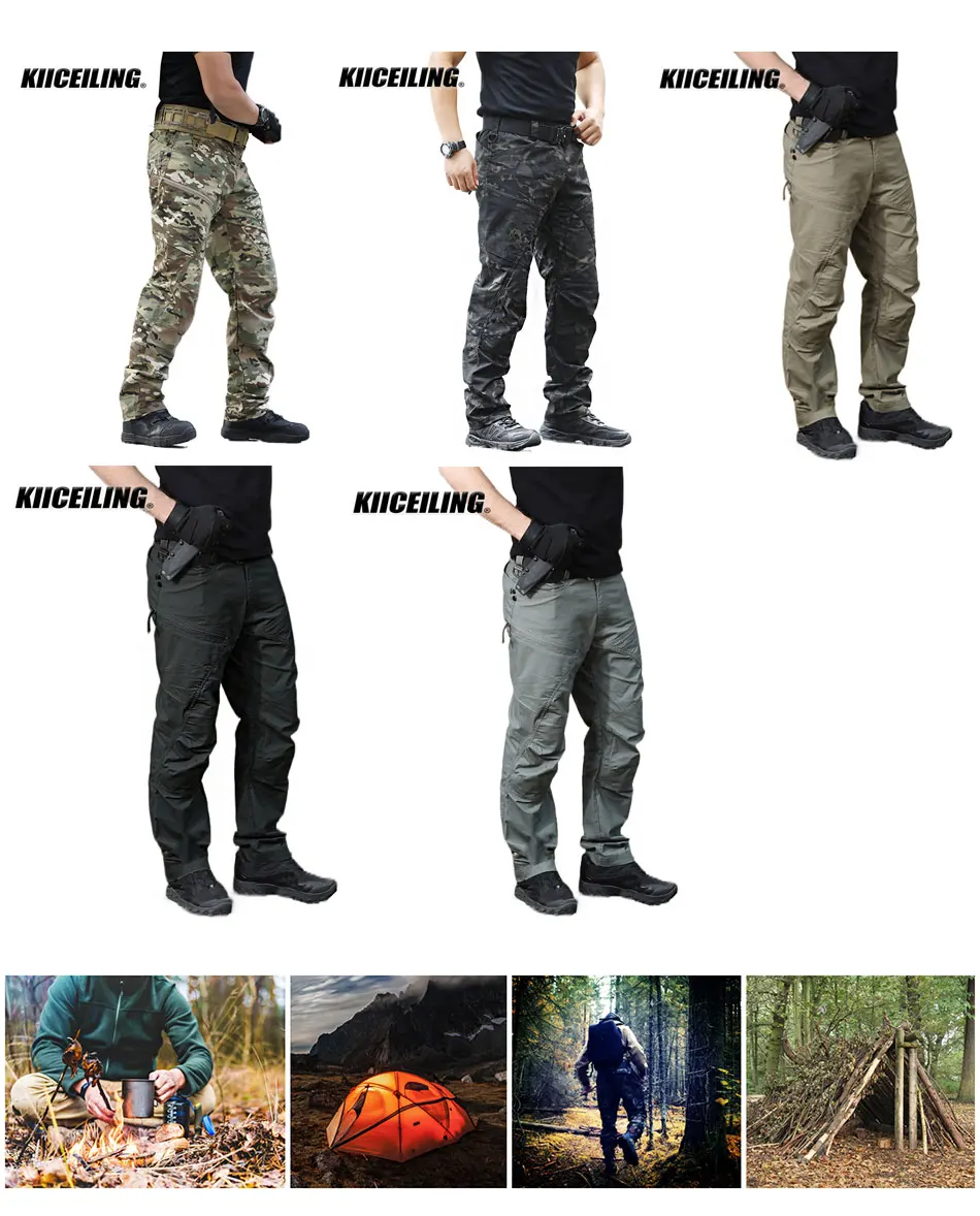 KIICEILING KBZ Multicam Military Tactical Men's Cargo Pants Elasticity
