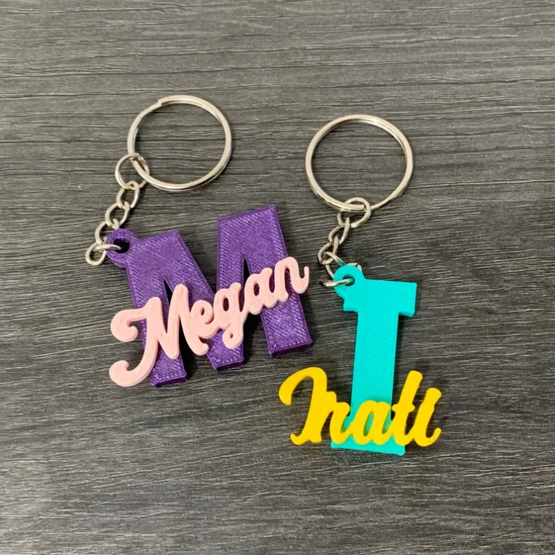 Personalised Multi Colour Name Keyring | High Quality Gift | Book Bag Tag | School Bag | Stocking Filler | 3D Printed | Made In The UK