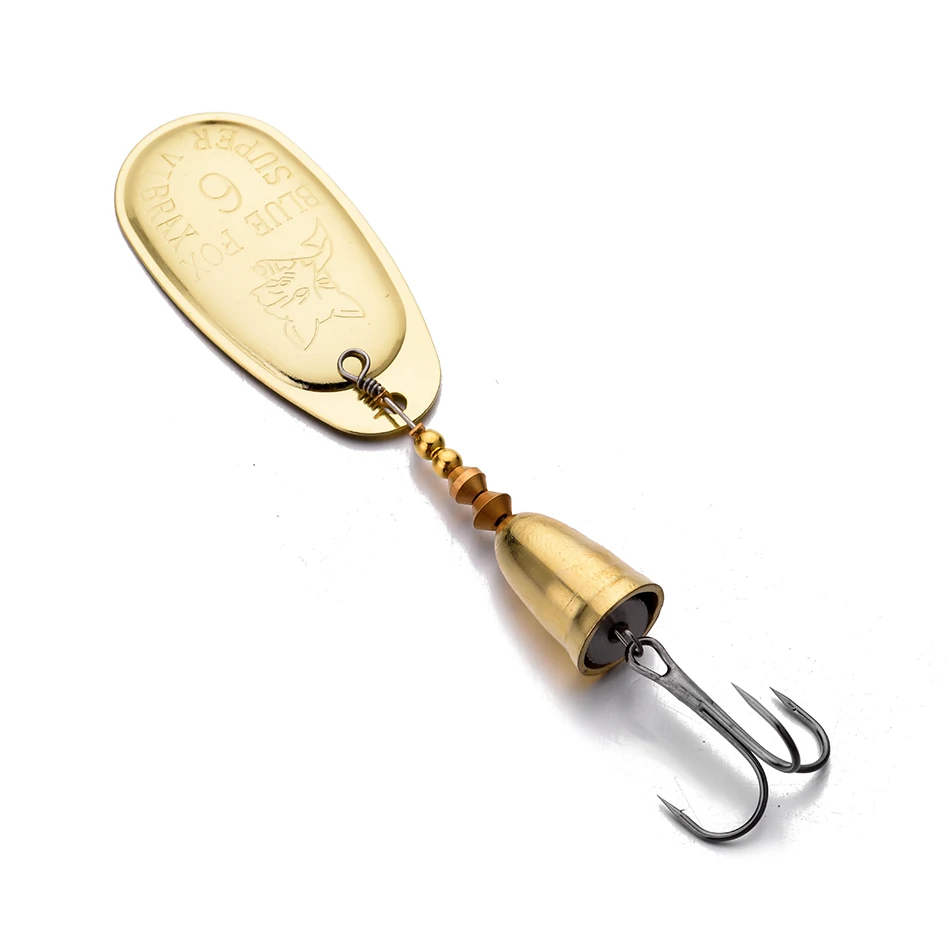 1pcs Rotating Spinner Metal Lure 4g 6g 8g 10g 16g 19g Brass Hard Artificial Spoon Bait Treble Hook Fishing Tackle For Pike