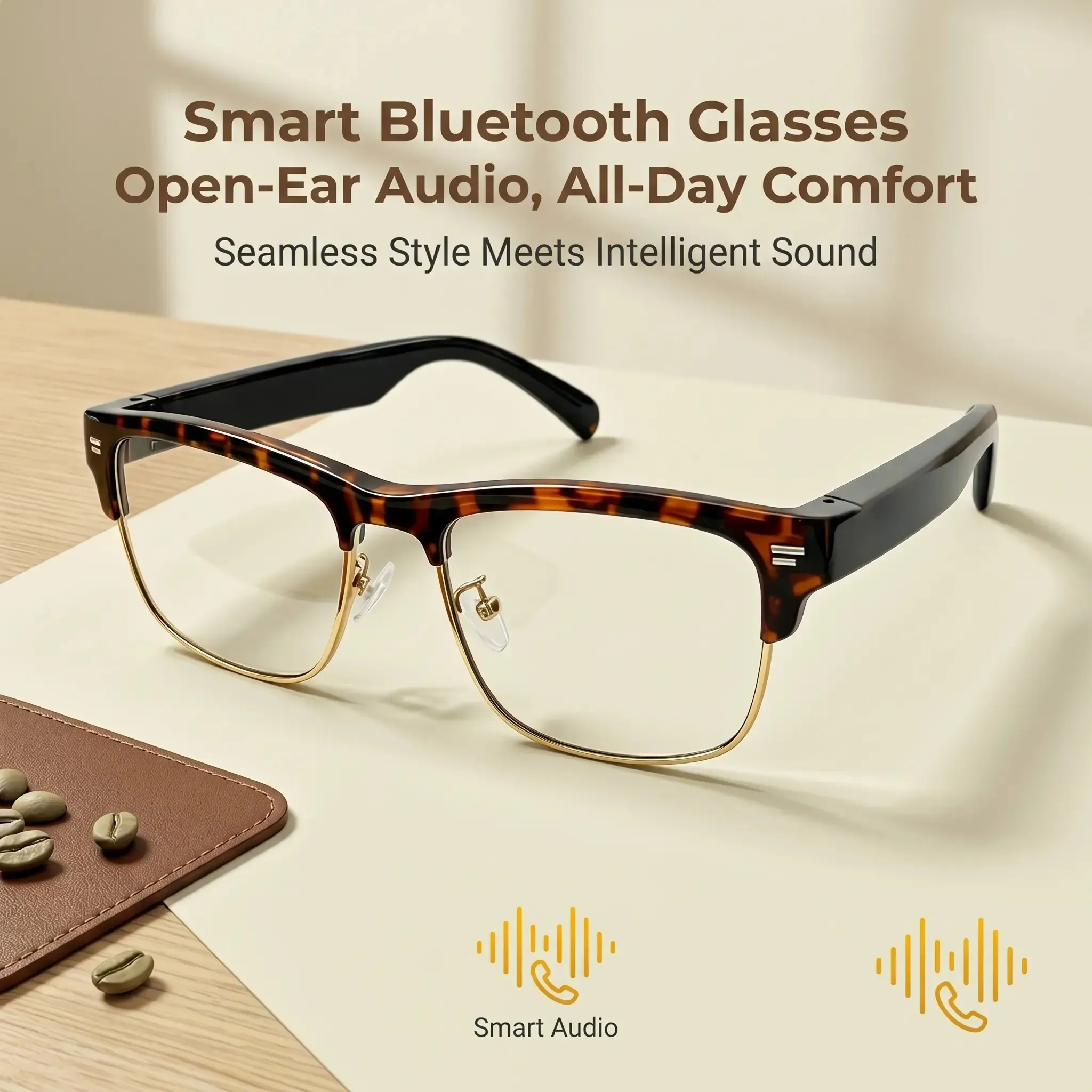 Smart Glasses Ultra-Light Playback Open-Ear Speakers Sunglasses Polarized Lens Smartglasses Bluetooth Glasses for Sports Travel - 6
