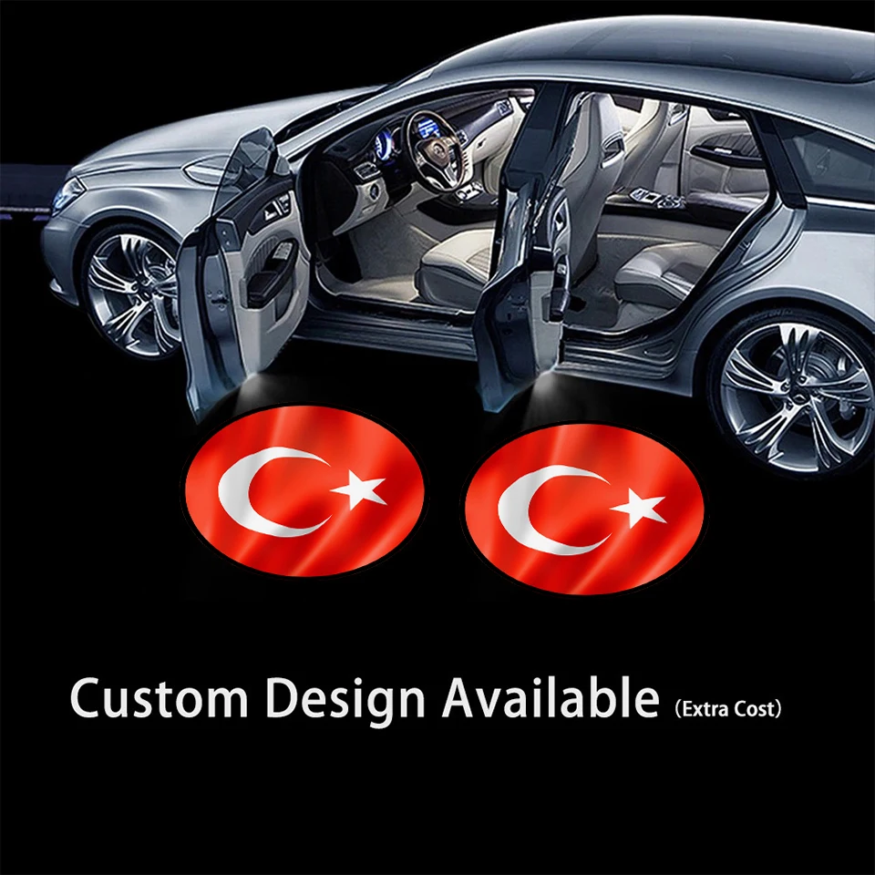 Afarnova Logo Personalizzato Per Bandiera Della Turchia Proiettore Laser A Led Per Auto Ghost Shadow Light Double-Head Eagle Door Benvenuto Cortesia