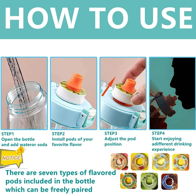 1pcs Air Flavor Pods Water Bottle Flavor Caps Fruit Scent Pods for Water Bottles Sports Water Cup Rings Outdoor Sport 6