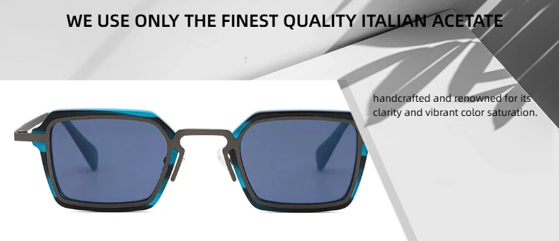 ChicOptix Quadratische Mode Vintage Sonnenbrille Männer Frauen Marke Designer Hohe Qualität Acetat Sonnenbrille UV400 Farbige Nylon Objektiv – Detail 2