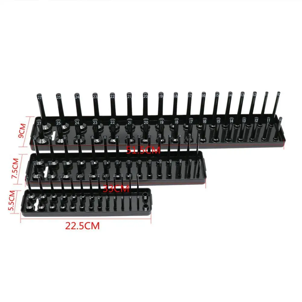 Plastic Sleeve Holder Metric Socket Tray Socket Organizer Metric Holder Tool SAE Home Sleeve Tool Storage Rack Garage Tray 6