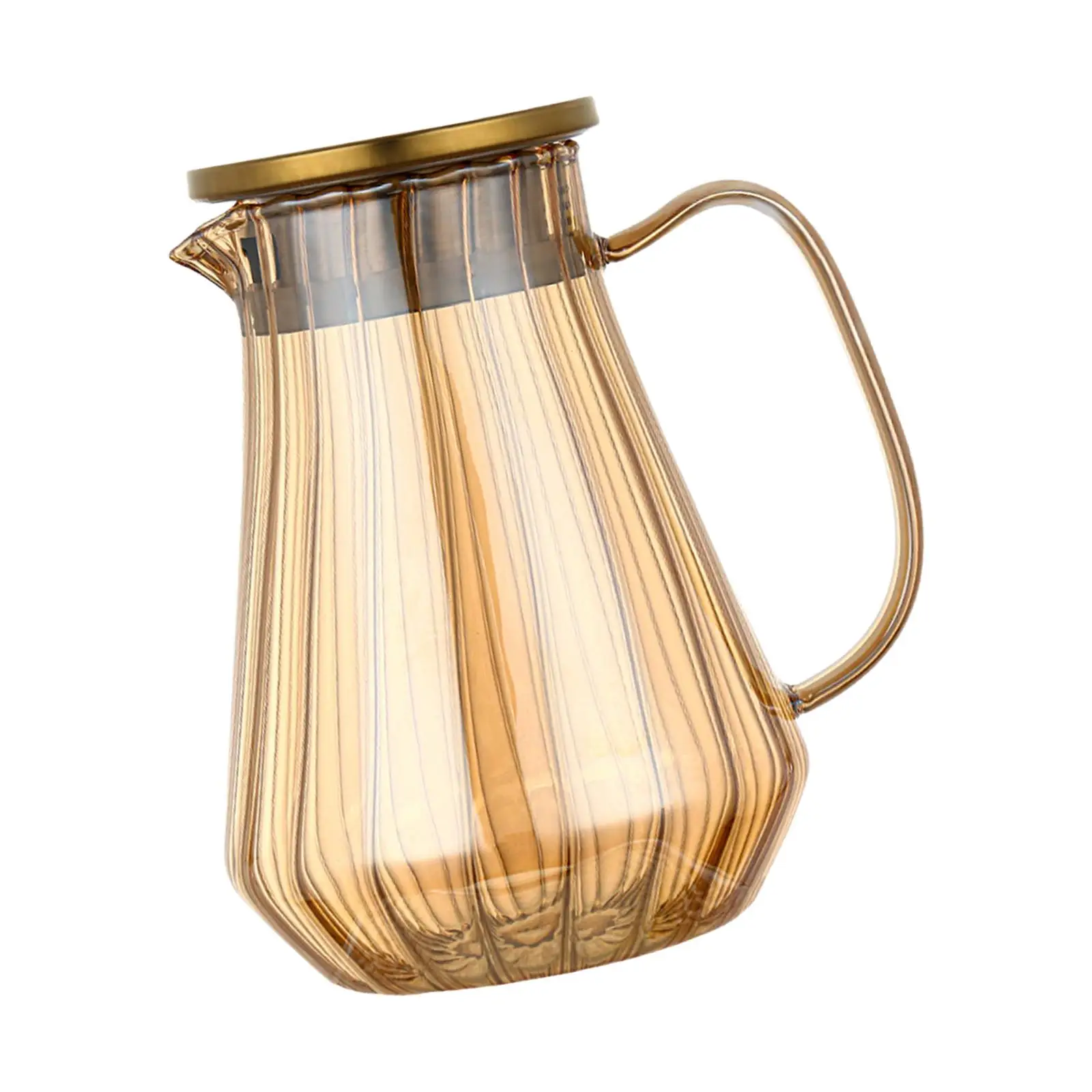 Glass Jug 1.2L Multipurpose Heat Resistant Glass Carafe Ergonomic Handle Pitcher for Milk Hot Cold Beverage Household