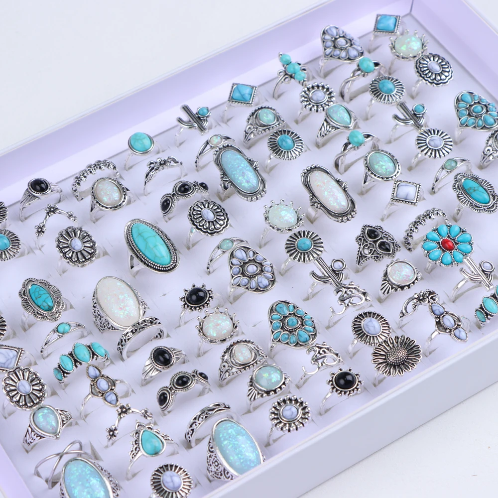10/20/30/50/100Pcs/Lot Retro Punk Bohemian Rhinestone Carve