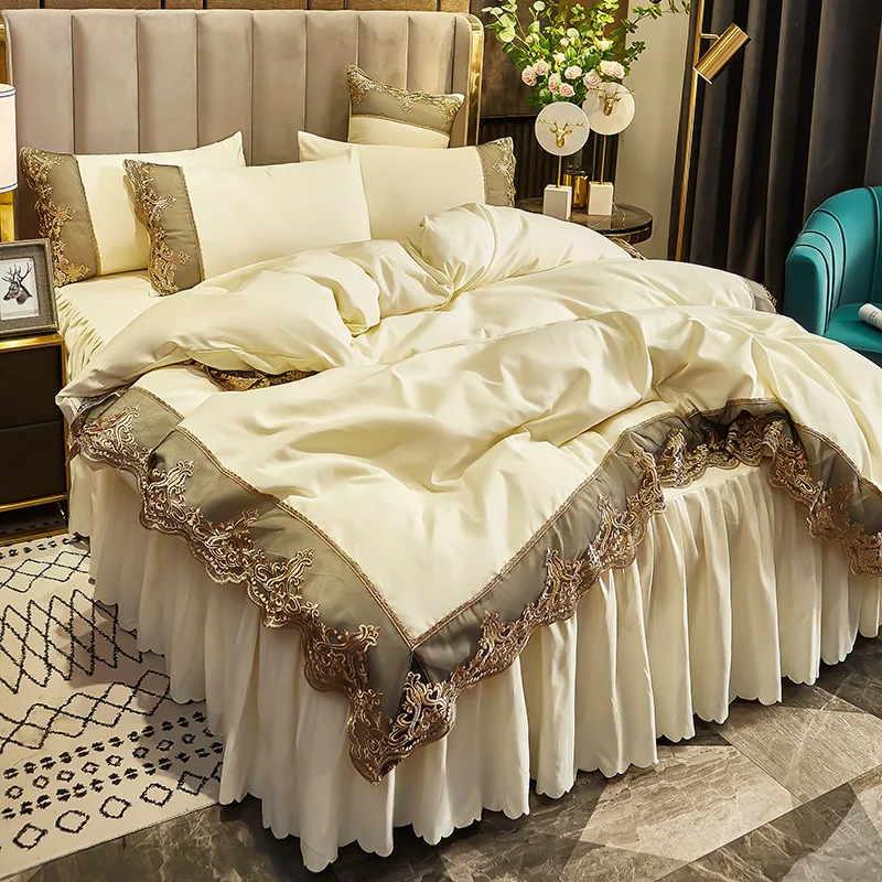 

Двуспальное жаккардовое постельное белье, роскошный комплект постельного белья в Европейском стиле, с пододеяльником, в скандинавском стиле, для комфорта дома
