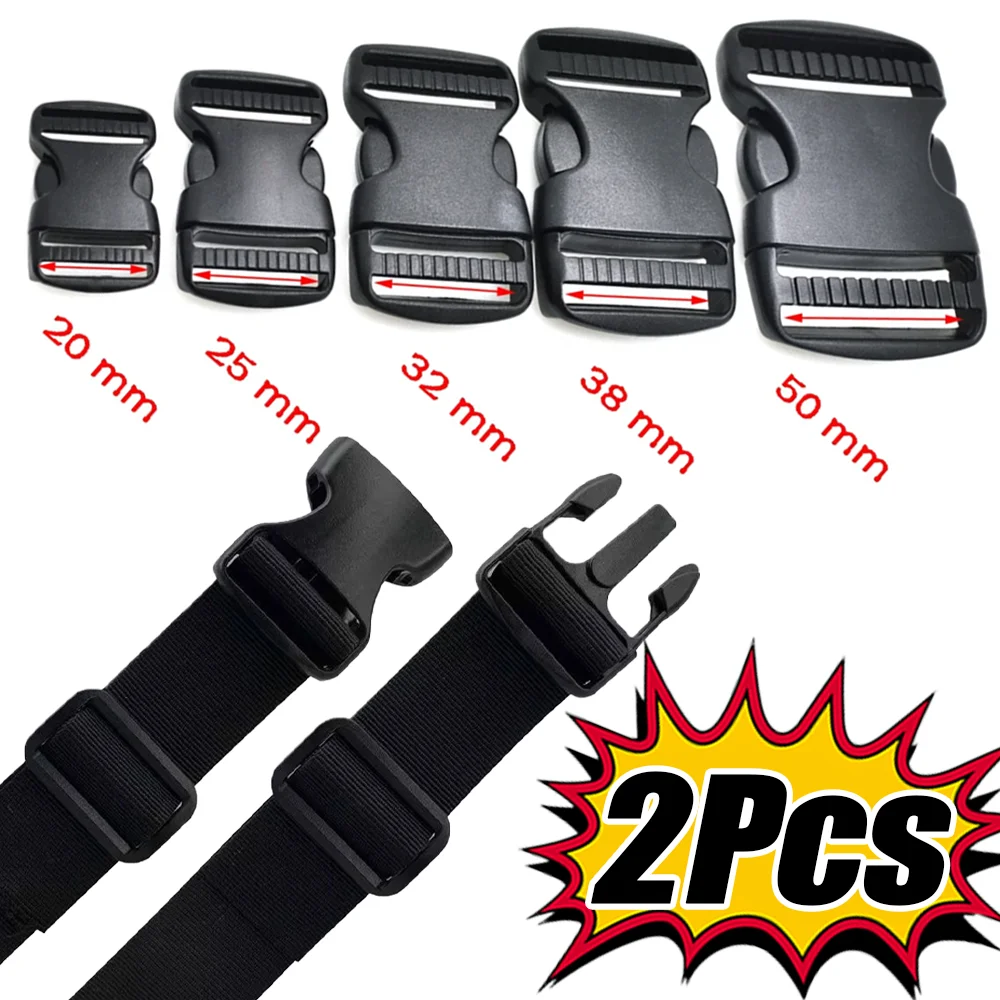 Dual Adjustable Belt Buckles 20/25/32/38/50mm Plastic Hardware Side Release Buckles Backpack Belt Bag Parts Strap Webbing 2Pcs