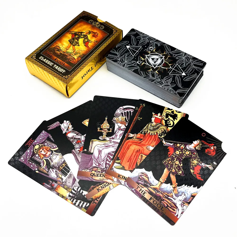 1 Deck Plastic Tarot Cards With English Guide Book Pink