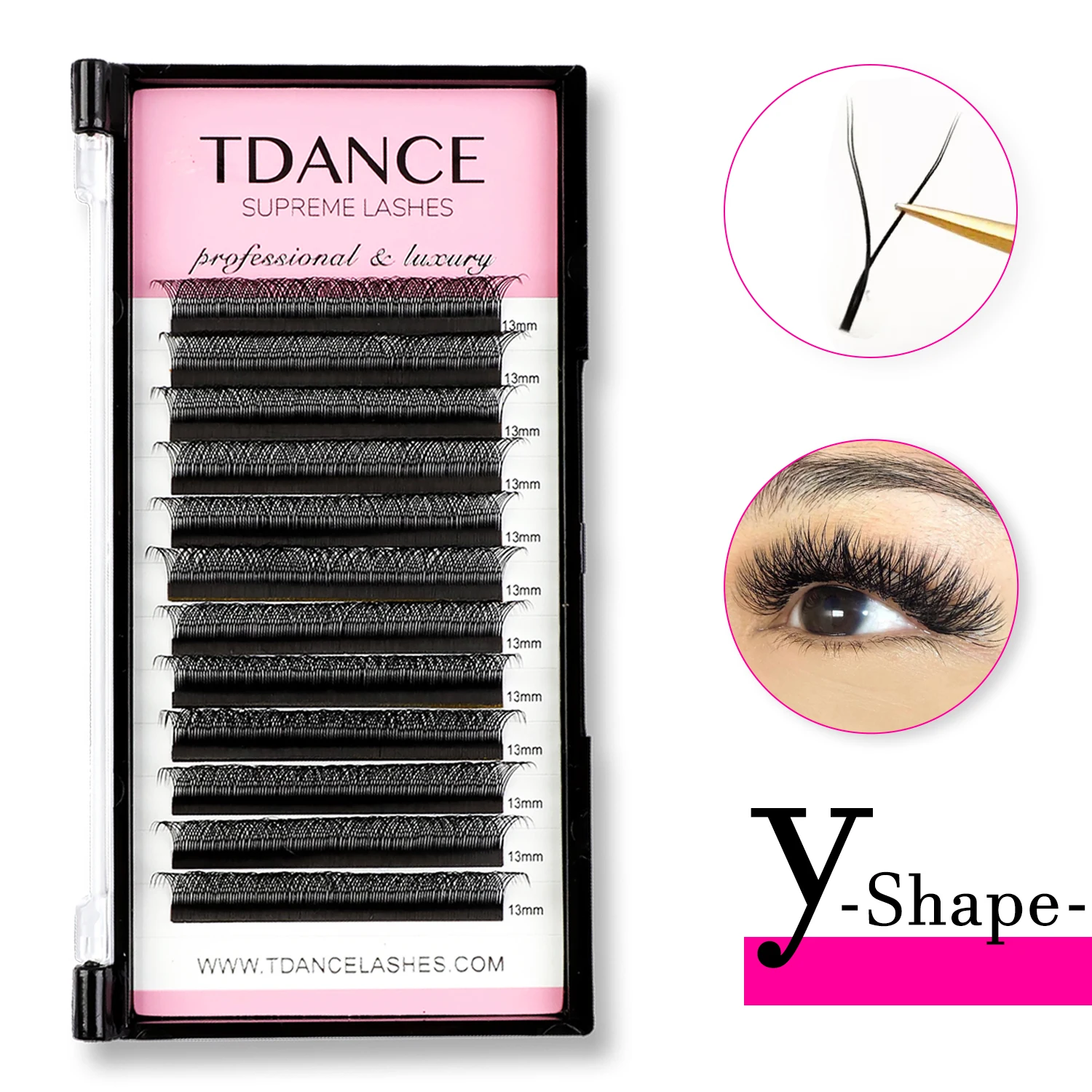TDANCE 8-15MIX YY Shape Hand Woven Premium Mink Soft Light Natural Eyelashes Extension Makeup Mesh Net Cross False Eyelash Best Sellers In Beauty & Health