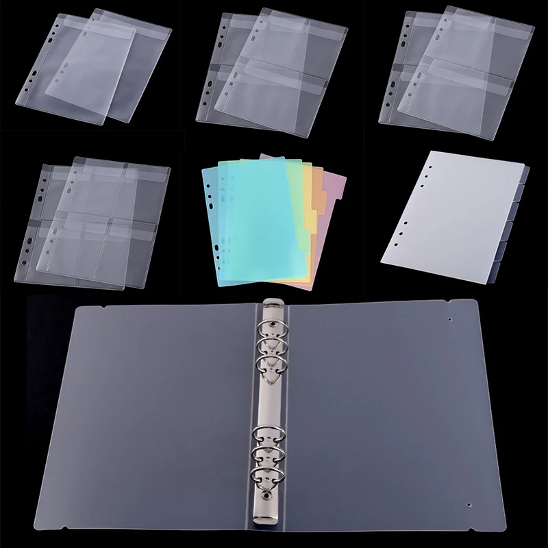 A5 Binder Pockets Zipper Transparent Folders DIY Photocard Stamp