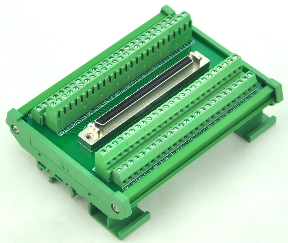 

CZH-LABS DIN Rail Mount 100-pin Half-Pitch/0.05" D-SUB Female Interface Module, DSUB,SCSI.