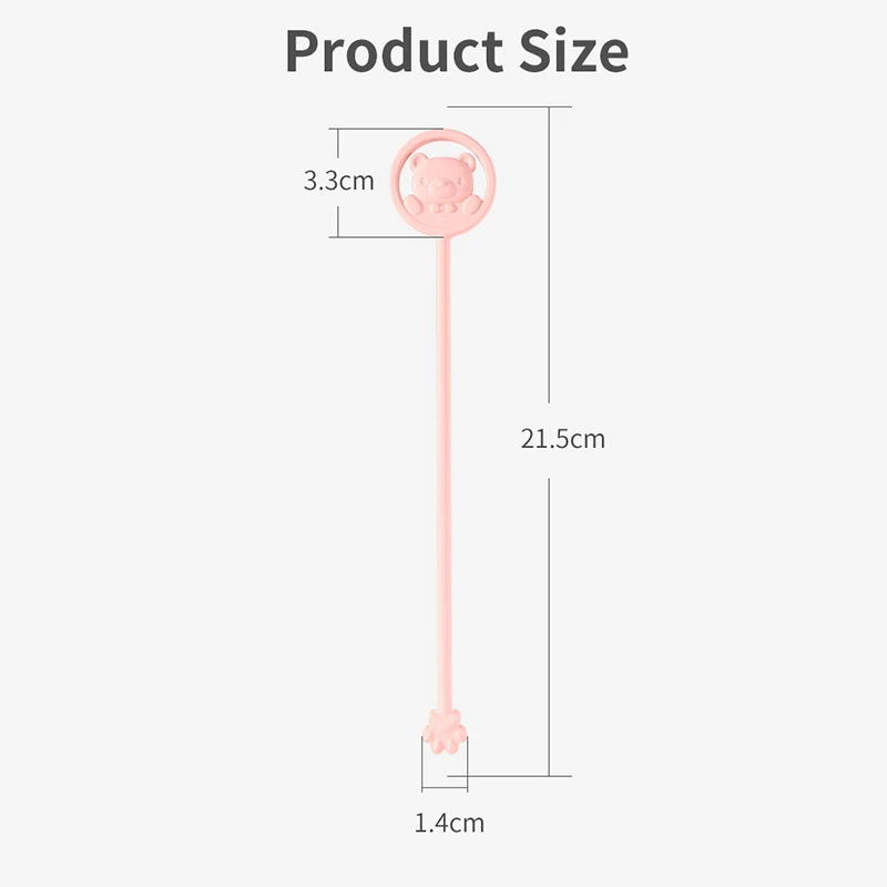 Cute Silicone Claw Mixer Stick With Extended Cartoon Handle Baby's Temperature Sensing Stirring Rod For Milk Powder Bottle