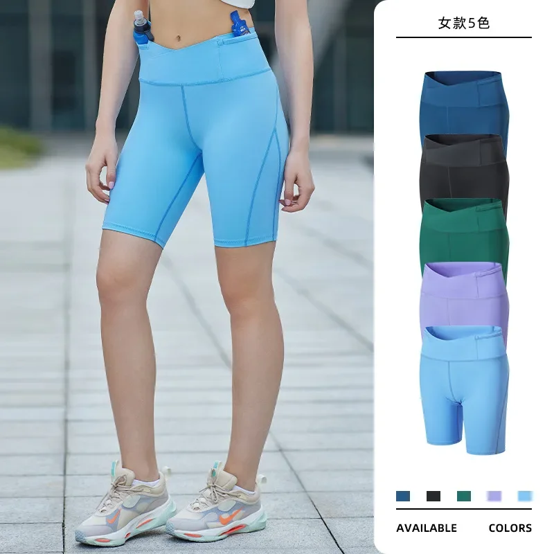 

Summer Marathon Shorts Quick Dry Long Distance Trail Running Training Tights Sports Women Leggings Gym Pockets Ladies' Yoga Pant