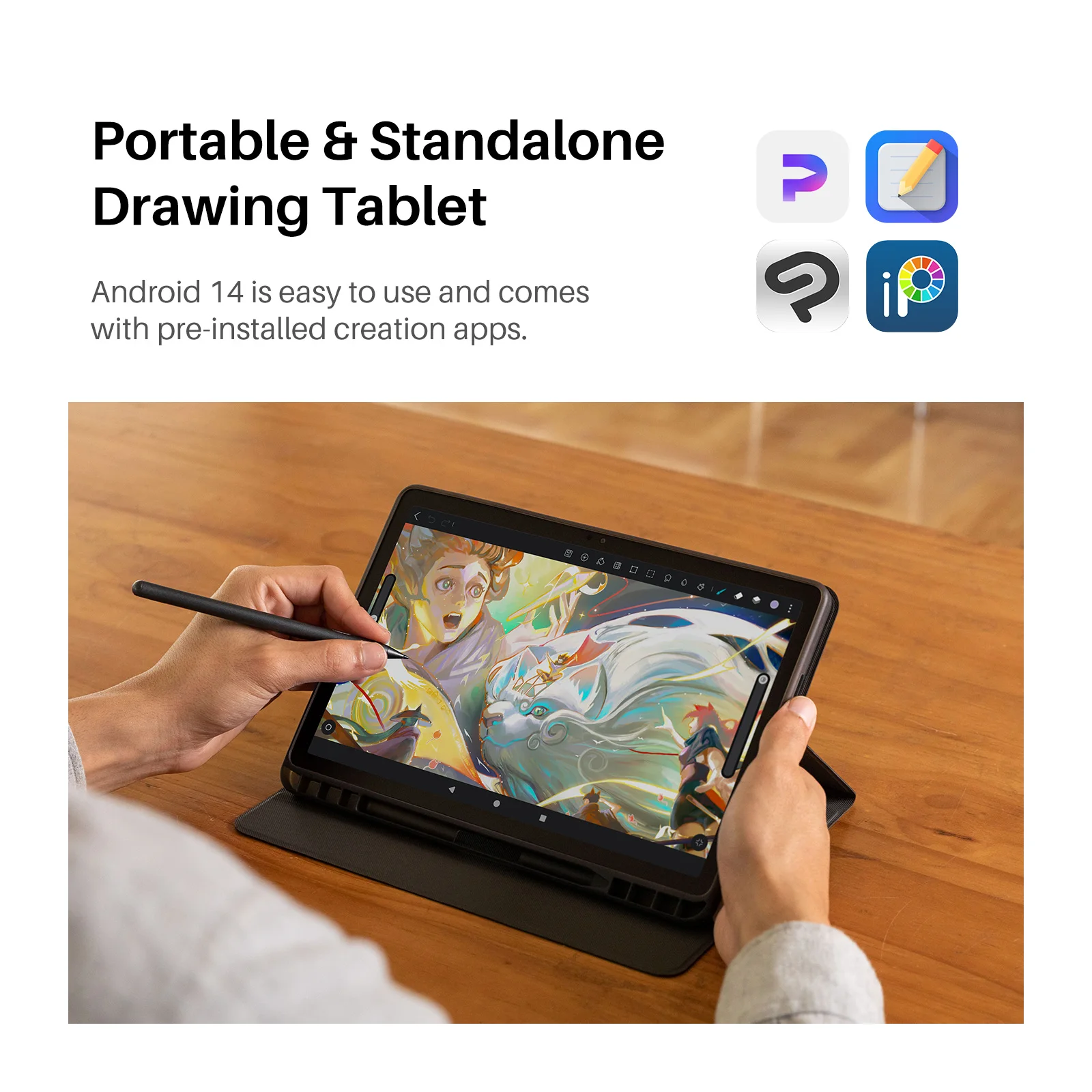 HUION Kamvas Slate 10 Tableta De Dibujo Independiente Con