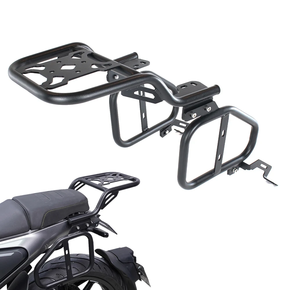 ブラックバイク用トランク Husqvarna用リアラゲッジラック、トランクトップケース、サドルバッグ