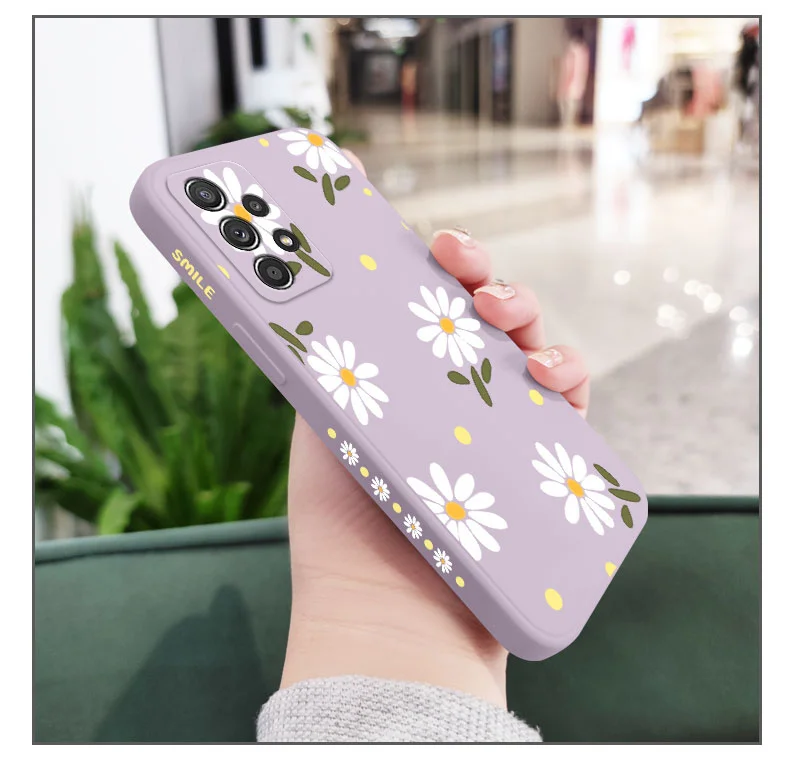 Chrysanthemum Case For Samsung A73 A72 A71 A23 A52 A52S A51 A42 A41 A32 A22 A21S A12 A02S A02 4G 5G  A53 A33 A13 A03S A03 Cover