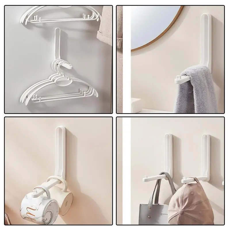 Wall Hangers For Clothes Punch Free Foldable Drying Rack Coat Racks Retractable Hanger Rack For Balcony 4