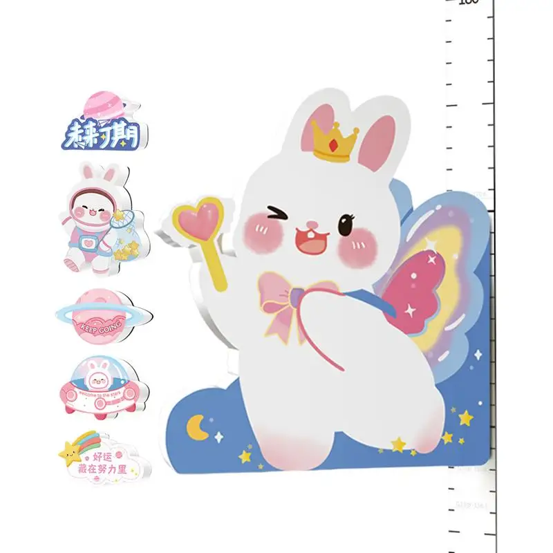 Height Measurement Ruler for Kids Height Growth Chart with Magnetic Bunny Decoration 65-183cm Removable Gauge for Boys Girls