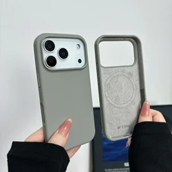 UltraSoft Magnetic Liquid Silicone Case - Matte Solid Cover, Wireless Charging Compatible - iPhone 15 Plus (Light Gray)