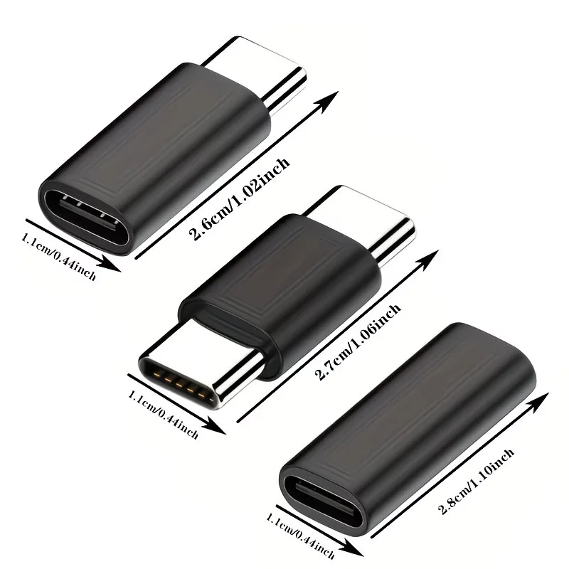 Enhanced USB-C Extension Cable Set - 6-Pack, 10Gbps High-Speed Data Transfer & 60W Fast Charging, Male to Male/Female Connectivity, Durable Design