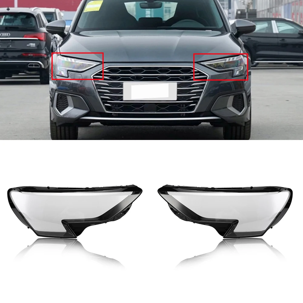 

Left/Right Car Front Headlamp Headlight Lens Cover For Audi A3 2020 2021 2022 2023 Clear Headlamp Shell Transparent Lampshade