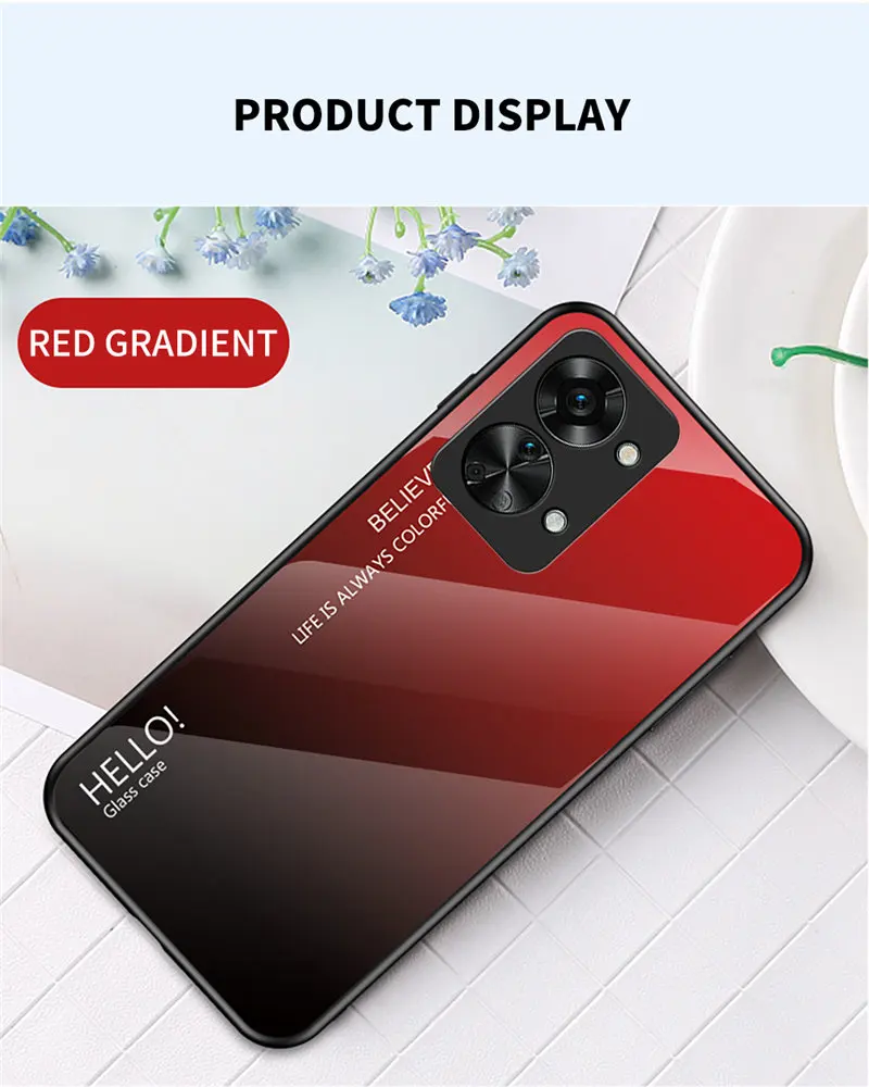 Gradient Tempered Glass Back Cover with Soft Silicon Bumper