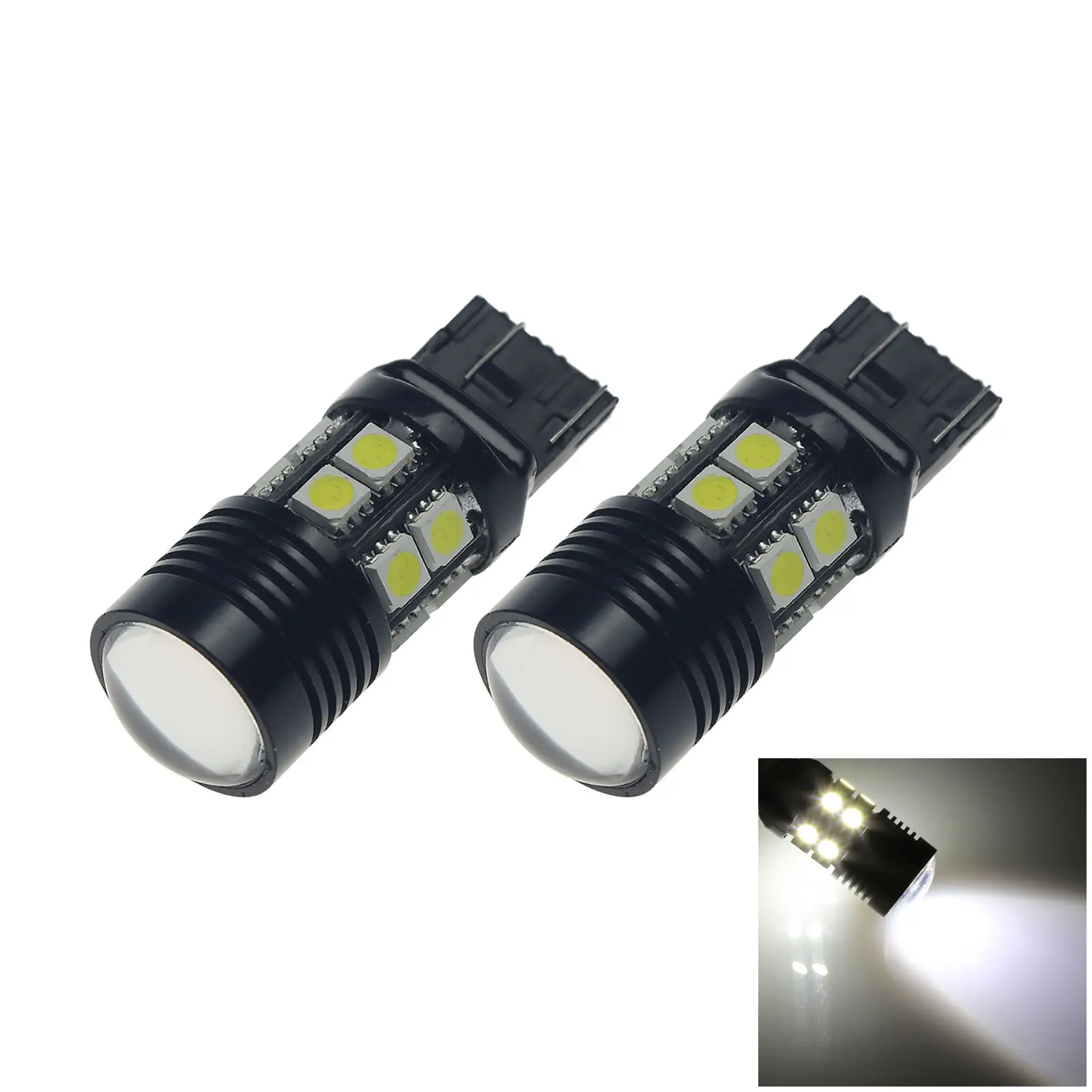 2 x белая Автомобильная 7443 Тормозная лампа заднего хода 13 излучателей 12x5630 SMD + 1 лампа заднего света 7440 W3X16D Z20046