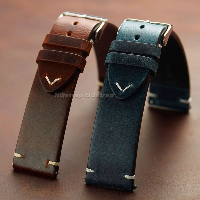 Vintage Cowhide Leather Strap - Sport Waterproof Quick Release Wristband