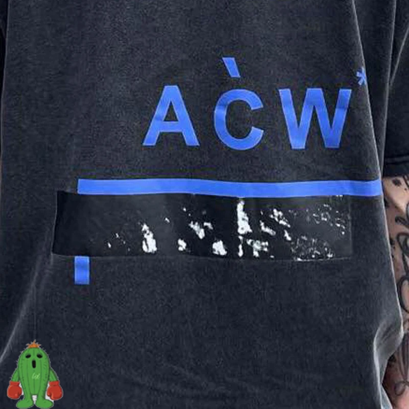 A-COLD-WALL T-shirts ACW Hot Glue Printing Heavy Industry Wash Do Old Short Sleeved A Cold Wall T Shirt Men Women 4