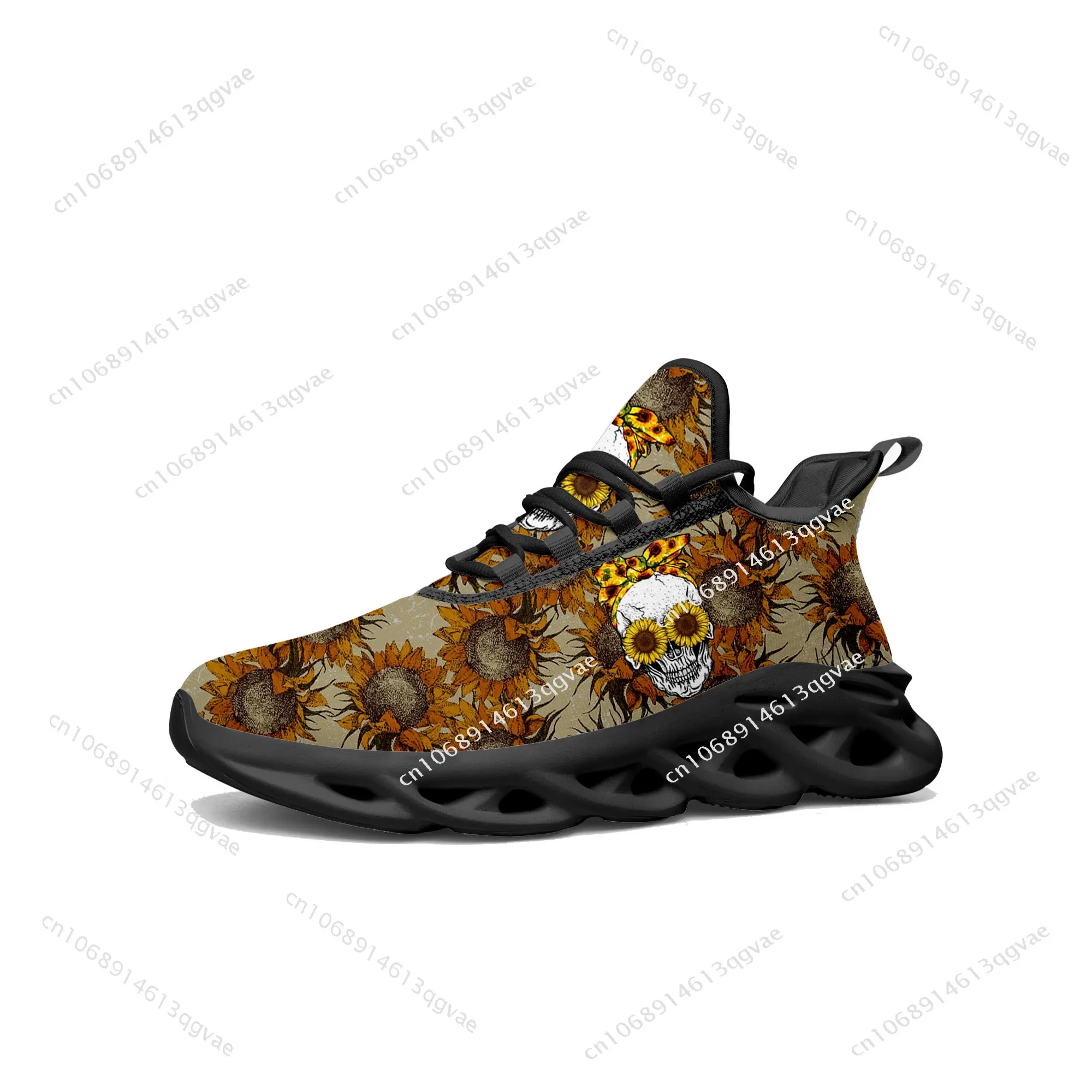 Sunflower Skull Prints Flats Sneakers Mens Womens Sports Running High Quality Sneaker Lace Up Mesh Footwear Tailor-made Shoe
