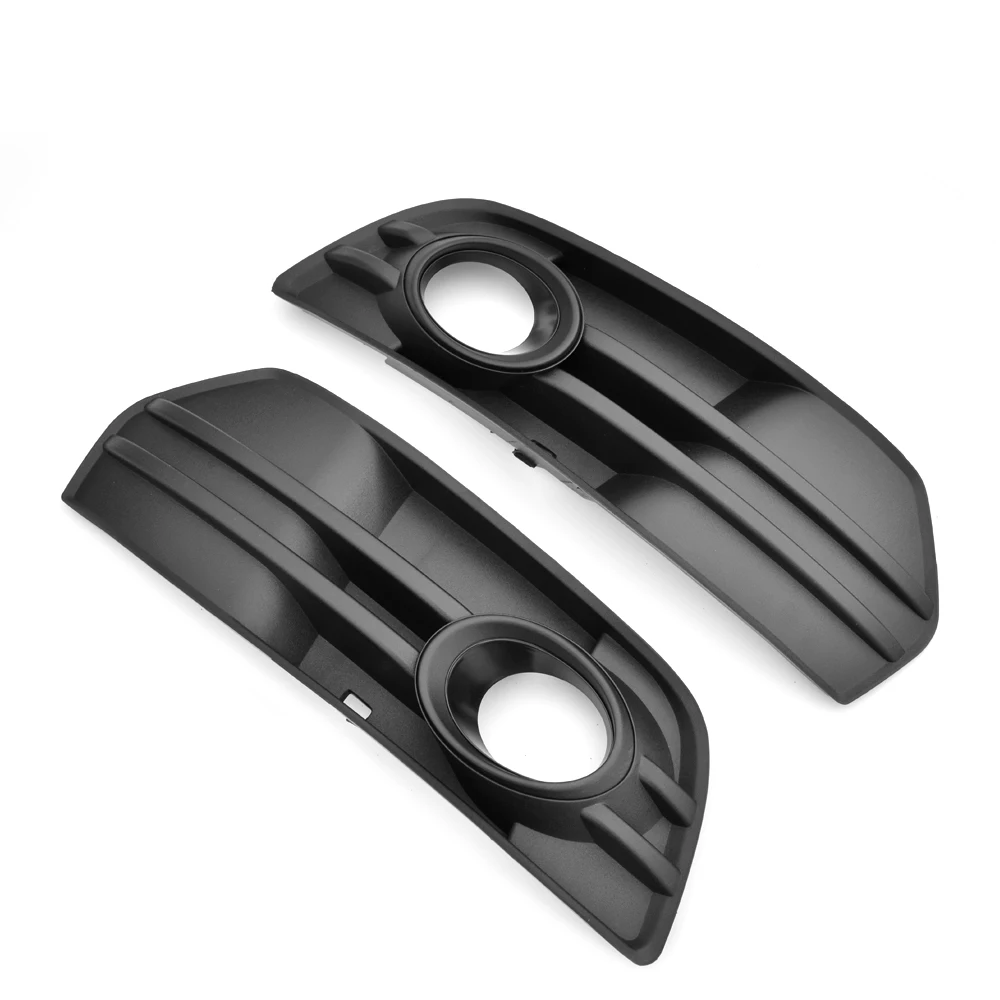 Front Grille Trim Strips Front Fog Light Grille ABS Car Chrome Trim Full Rings Front Bumper Matt Black Lower Side Fog Light Grill For Audi Q5 2009 2010 2011 1Pair