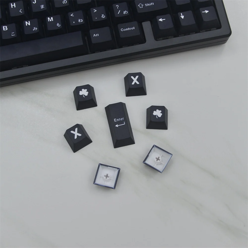 Keycap Teclado Mecânico Keycap Preto Perfil Cereja Gmk Wob Japonês Minimalista Pbt Sublimação Dye Interruptor mx 129 Chaves - Imagem 2