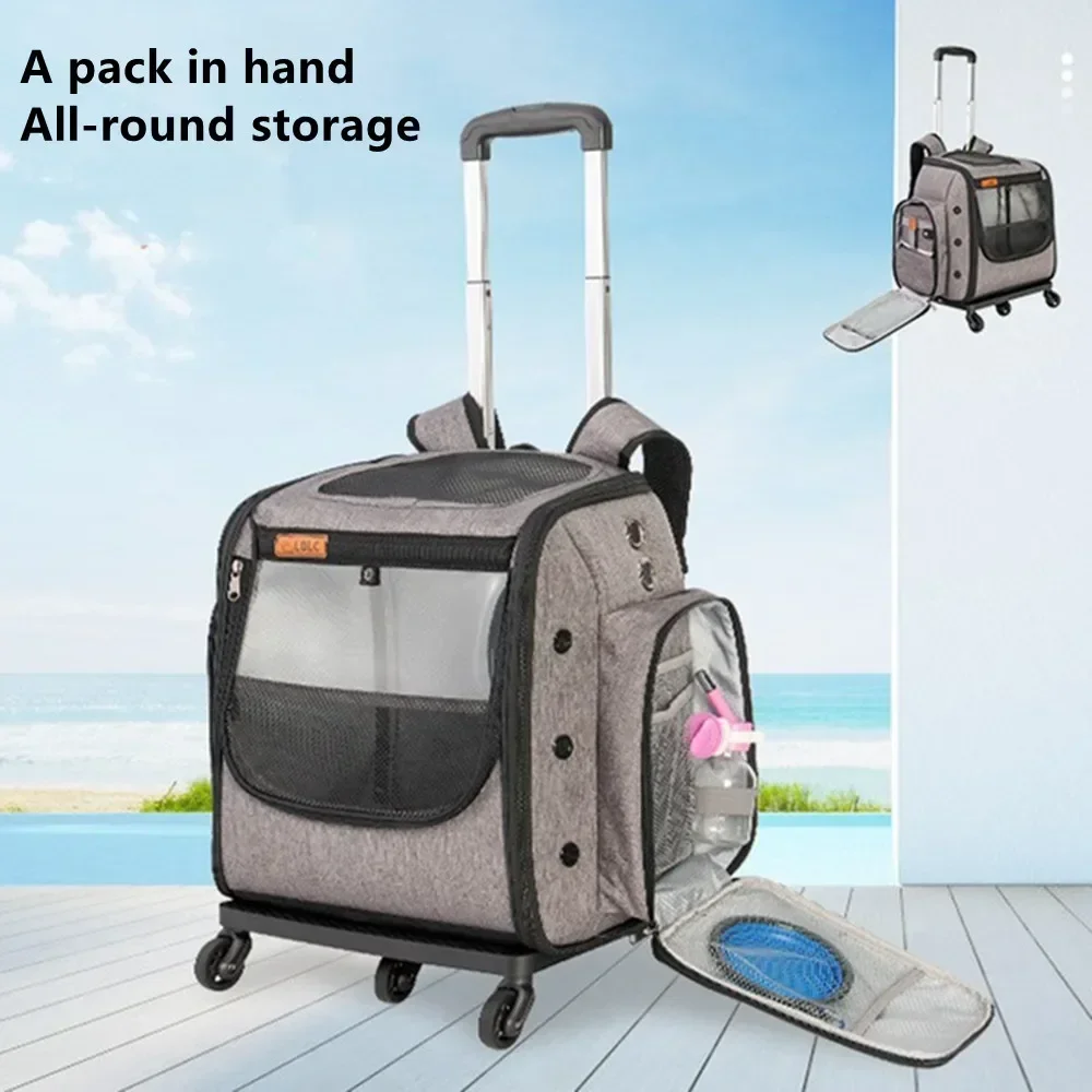 

Pet Trolley Case Cat Dog Nest Universal Wheel Luggage Backpack Foldable Handbag Outing Travel Suitcase Tote Bag Pets